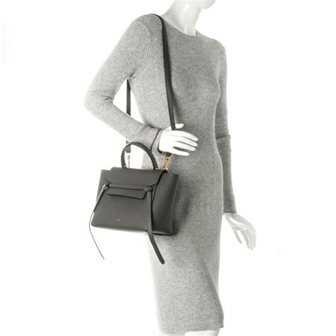 CELINE Grained Calfskin Micro Belt Bag Grey 